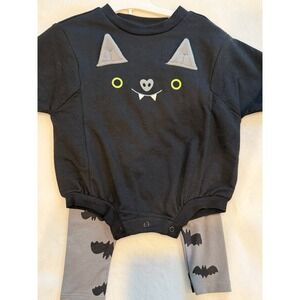 Cat & Jack Bat Bodysuit/Leggings Set Baby 3-6M, Halloween.